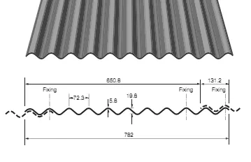 Profile 3 fibre cement sheet specifications diagram